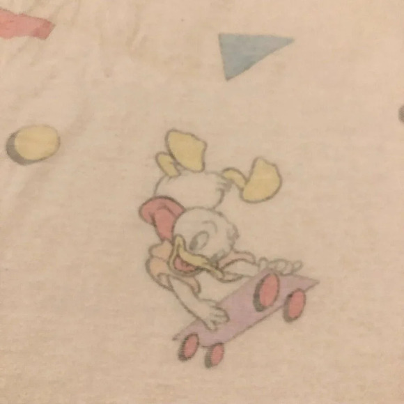 Vintage Disney Double Flat  Bed Sheet Mickey Minnie Huey Dewey Louie 84 x 68 - Picture 14 of 16